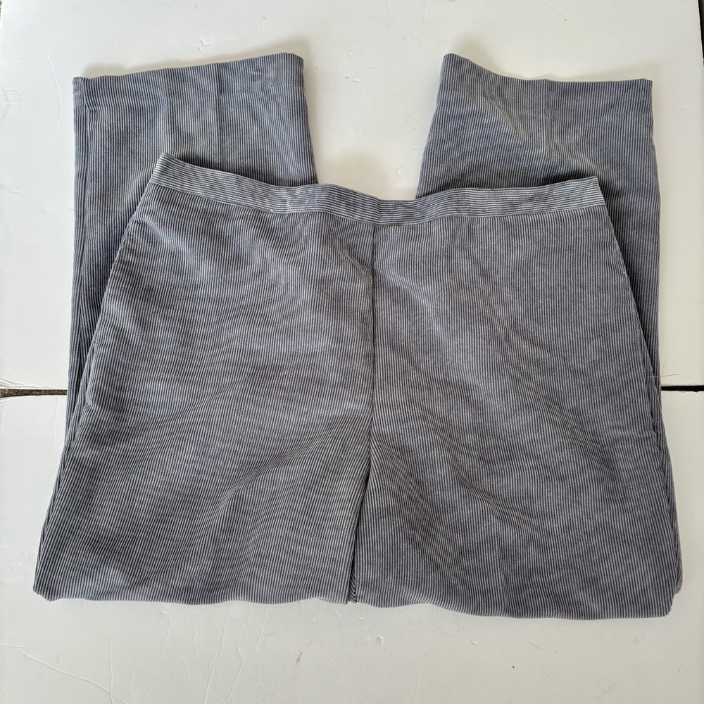 Alfred Dunner Gray Corduroy Classic Fit Pull On Pants Size 18 Pockets NWT